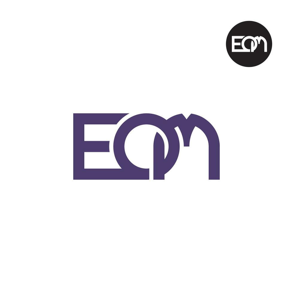 brief eom monogram logo ontwerp vector