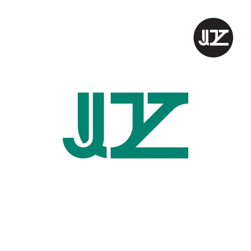 brief juz monogram logo ontwerp vector