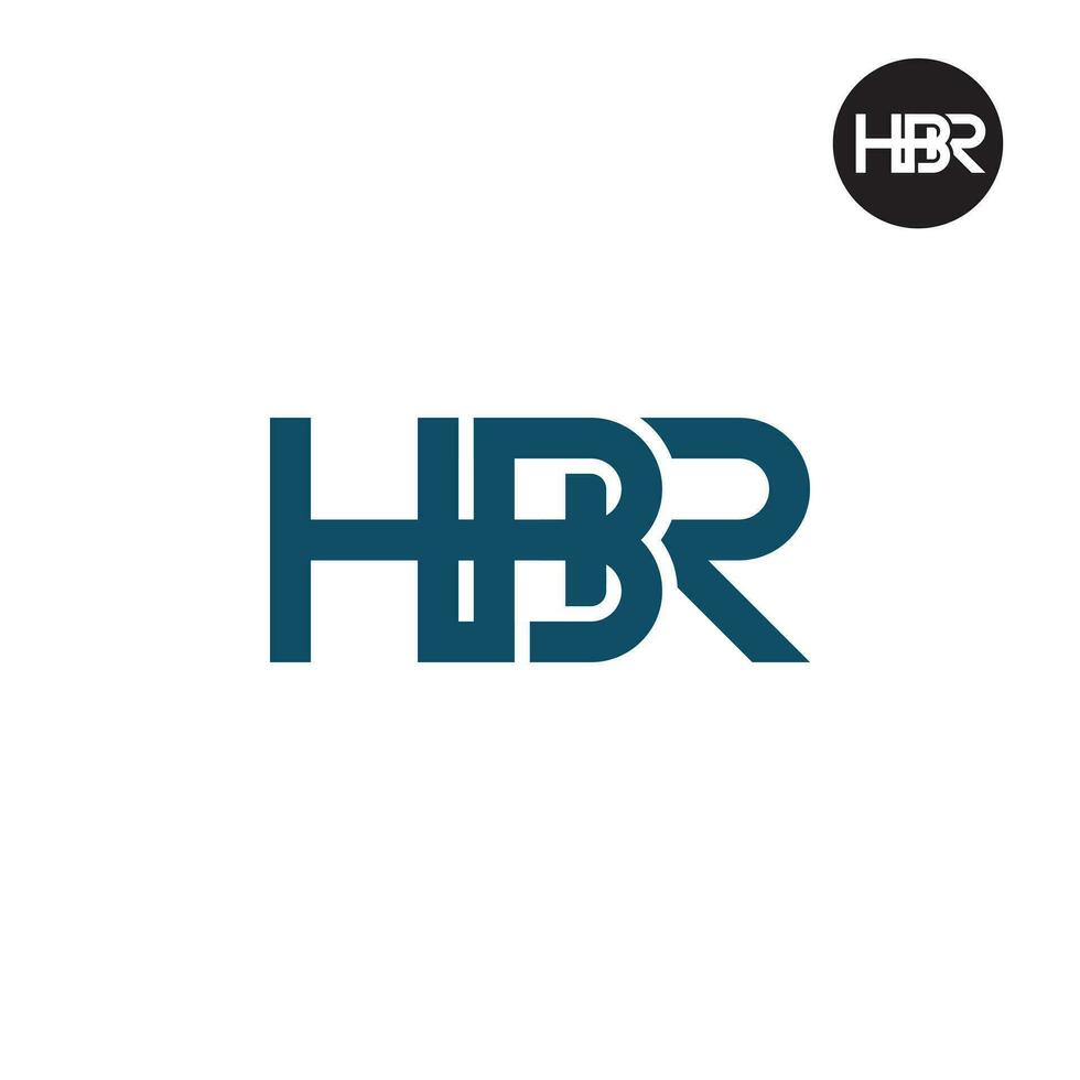 brief hbr monogram logo ontwerp vector