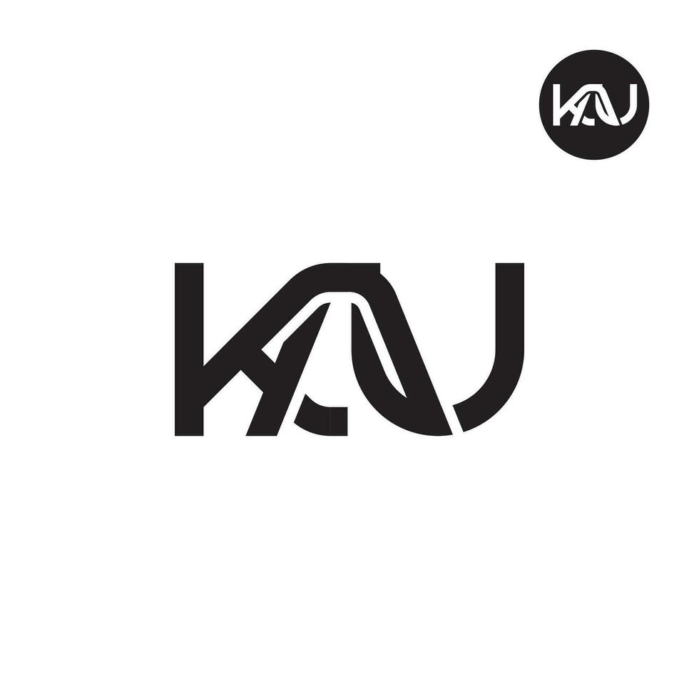 brief kau monogram logo ontwerp vector