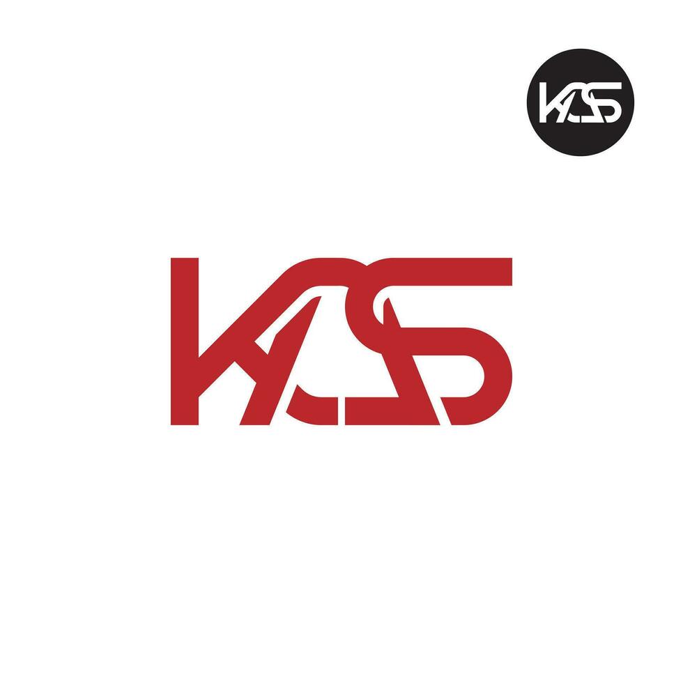 brief kas monogram logo ontwerp vector