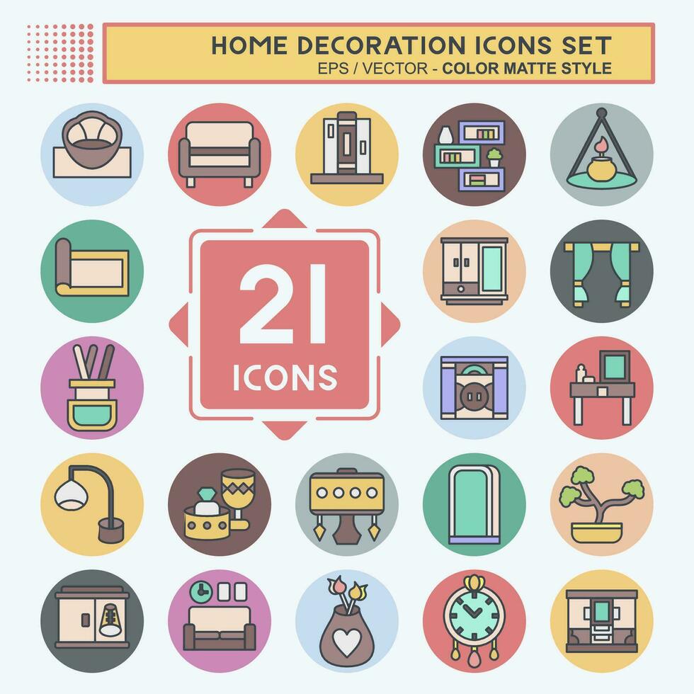 icoon reeks huis decoratie. verwant naar huis meubels symbool. kleur maat stijl. gemakkelijk ontwerp bewerkbaar. gemakkelijk illustratie vector