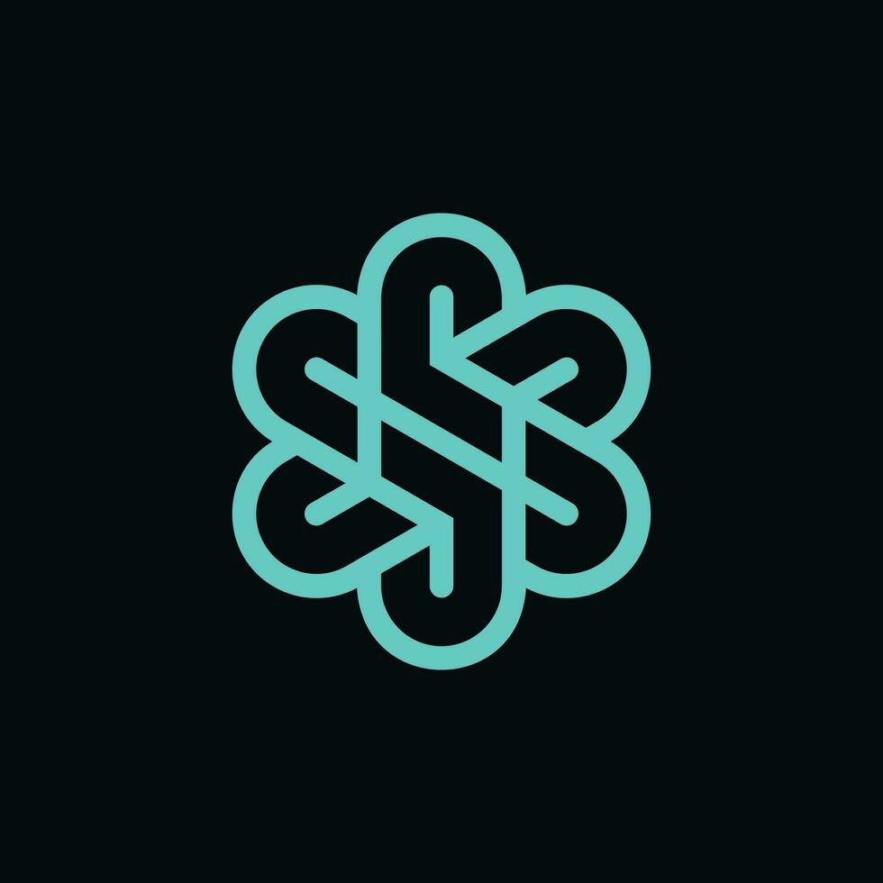 modern technologisch s bloemblad logo vector