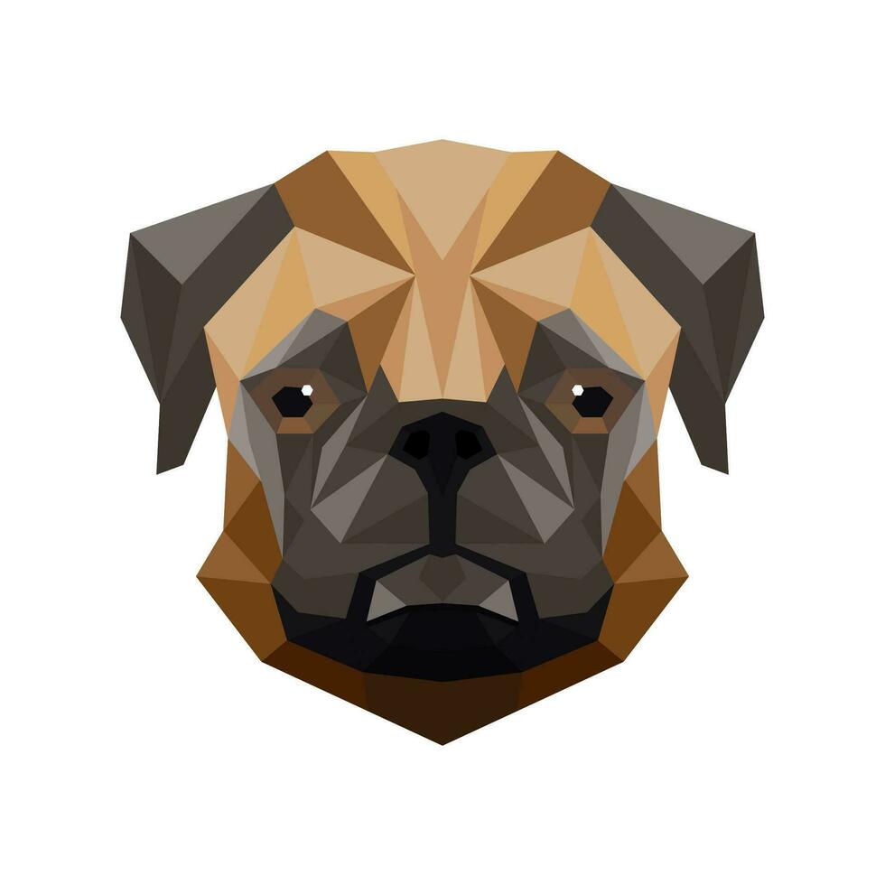 veelhoekige stijl bulldog hond vector ontwerp