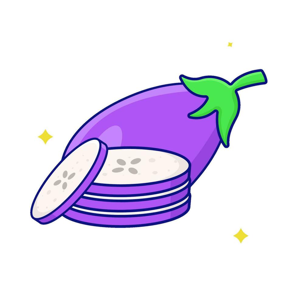 aubergine met aubergine plak illustratie vector