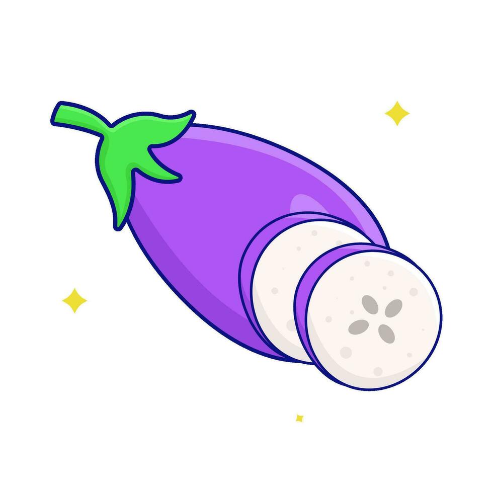 aubergine met aubergine plak illustratie vector