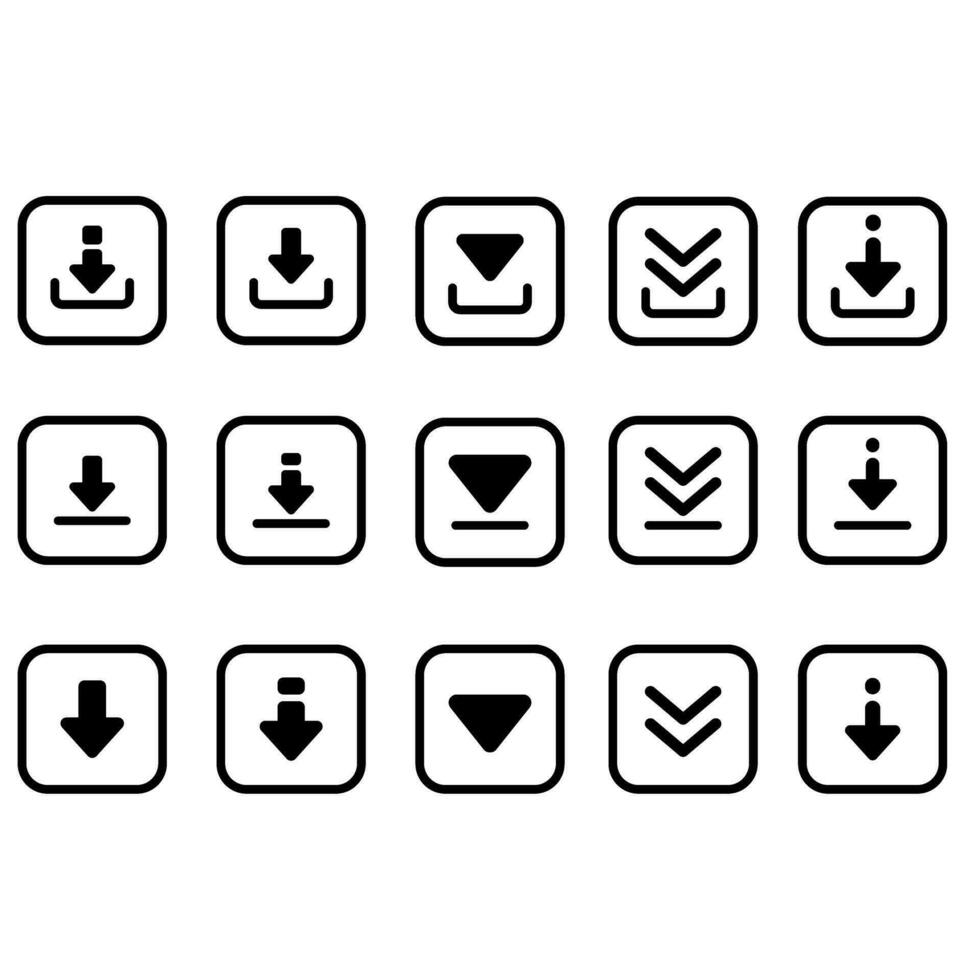 downloaden icoon vector set. uploaden knop illustratie verzameling. laden symbool of logo.
