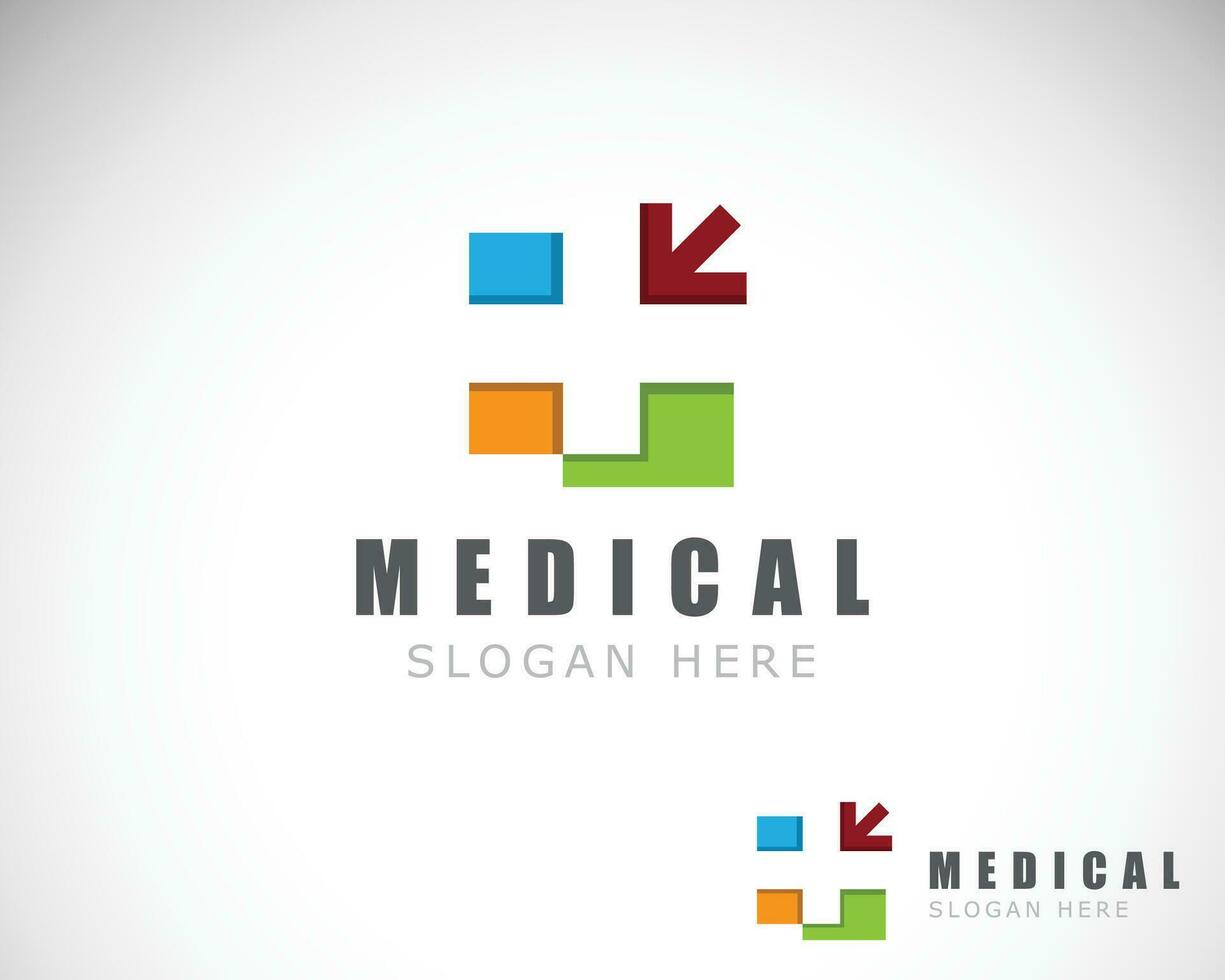 medisch logo creatief pijl ontwerp concept kliniek Gezondheid oplossing omhoog teken symbool abstract vector