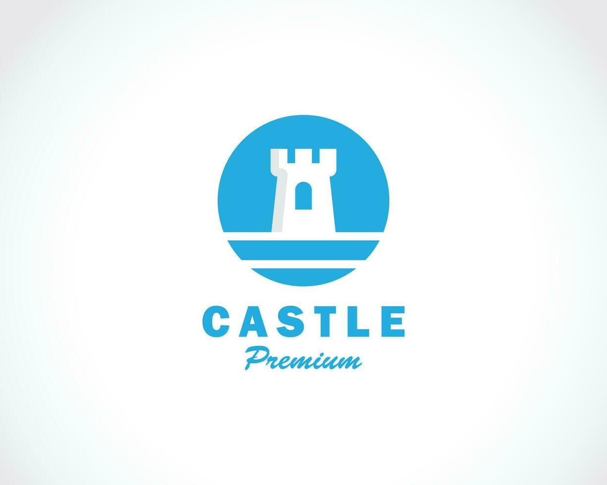 kasteel logo creatief embleem merk ontwerp vector