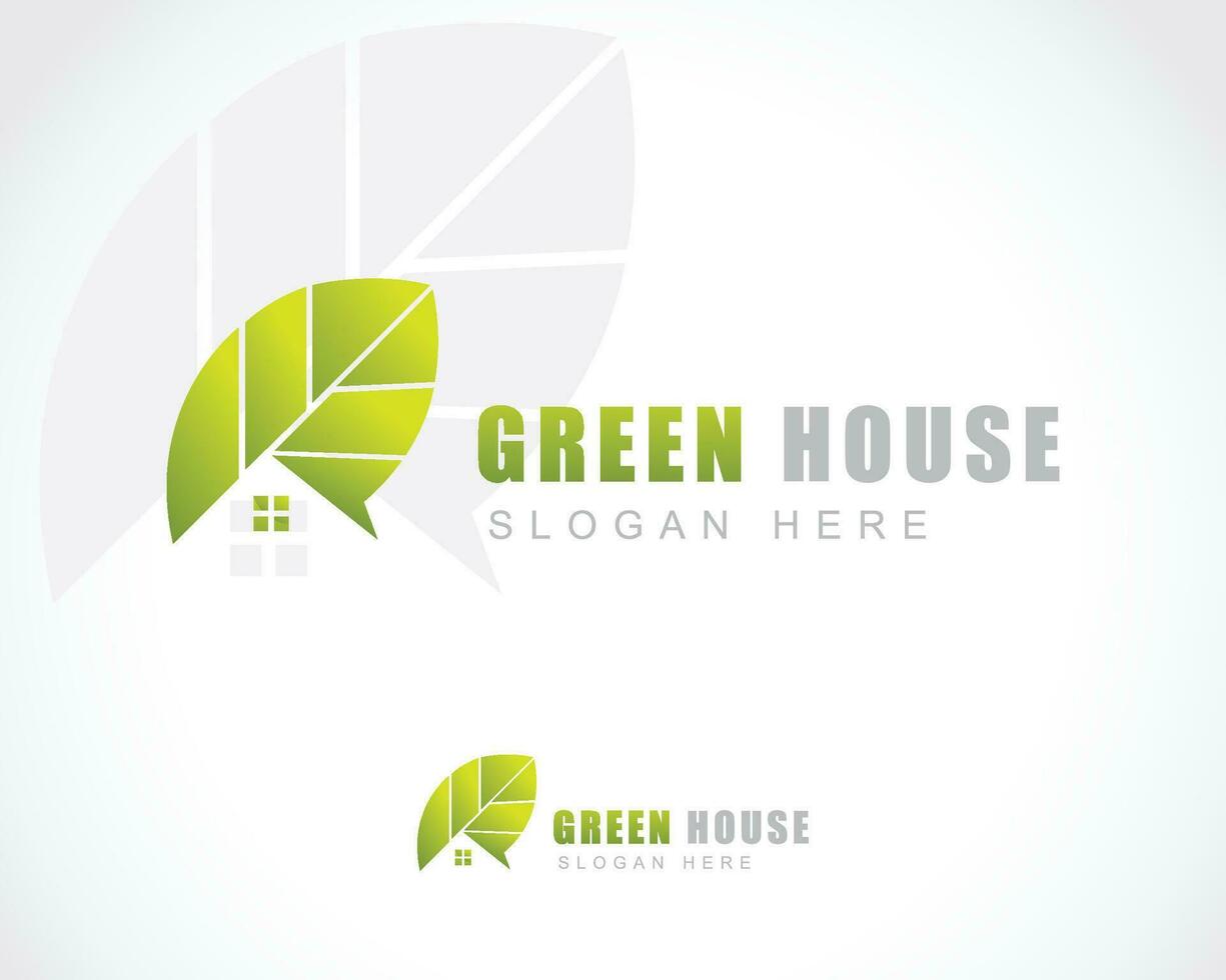 groen huis logo creatief natuur vertrekken ontwerp concept illustratie vector