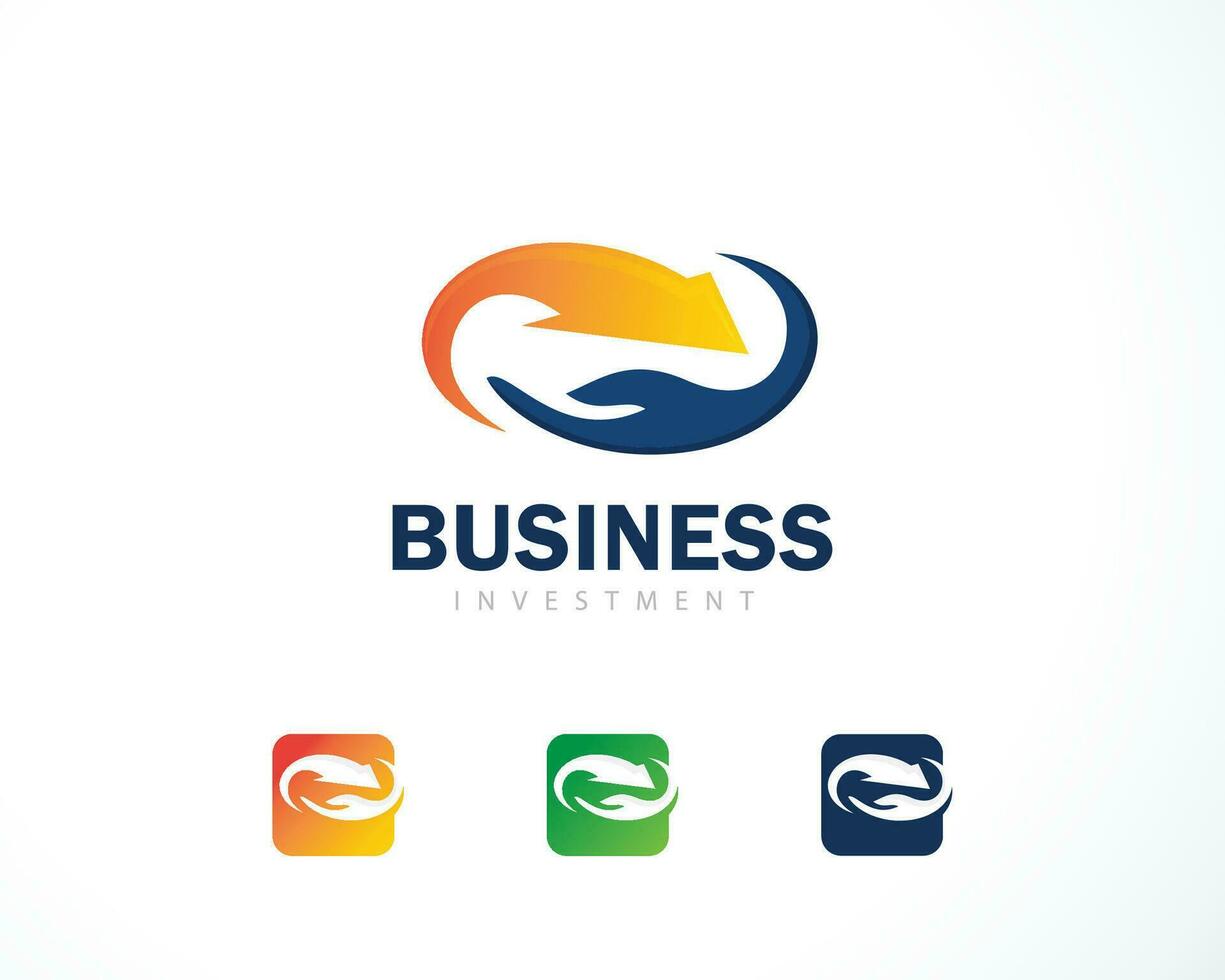 investering logo creatief bedrijf pijl zorg logo ontwerp concept vector