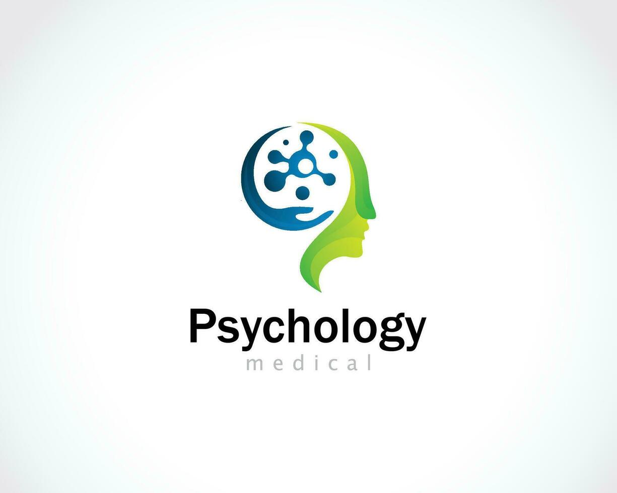 psychologie logo creatief zorg Gezondheid medisch mentaal geest gezicht hoofd wetenschap hersenen ontwerp concept vector