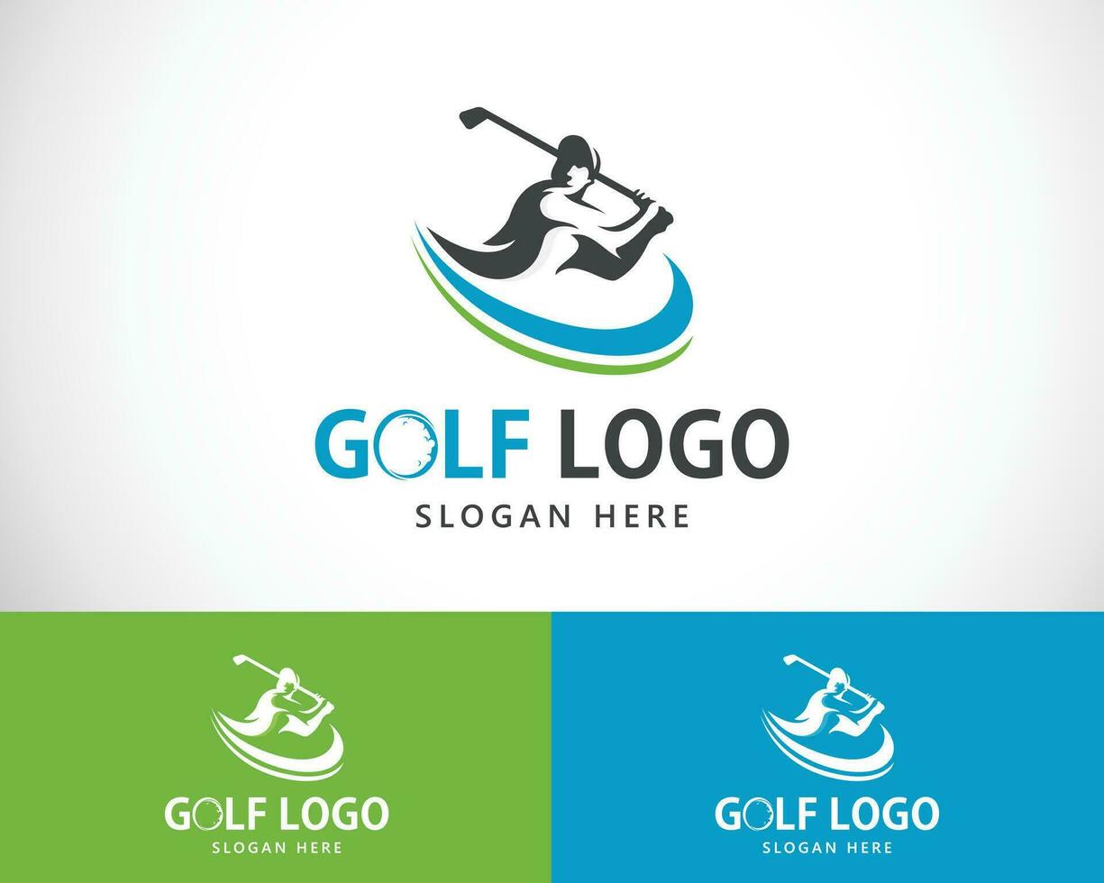 golf logo creatief sport atletisch logo ontwerp hobby vector