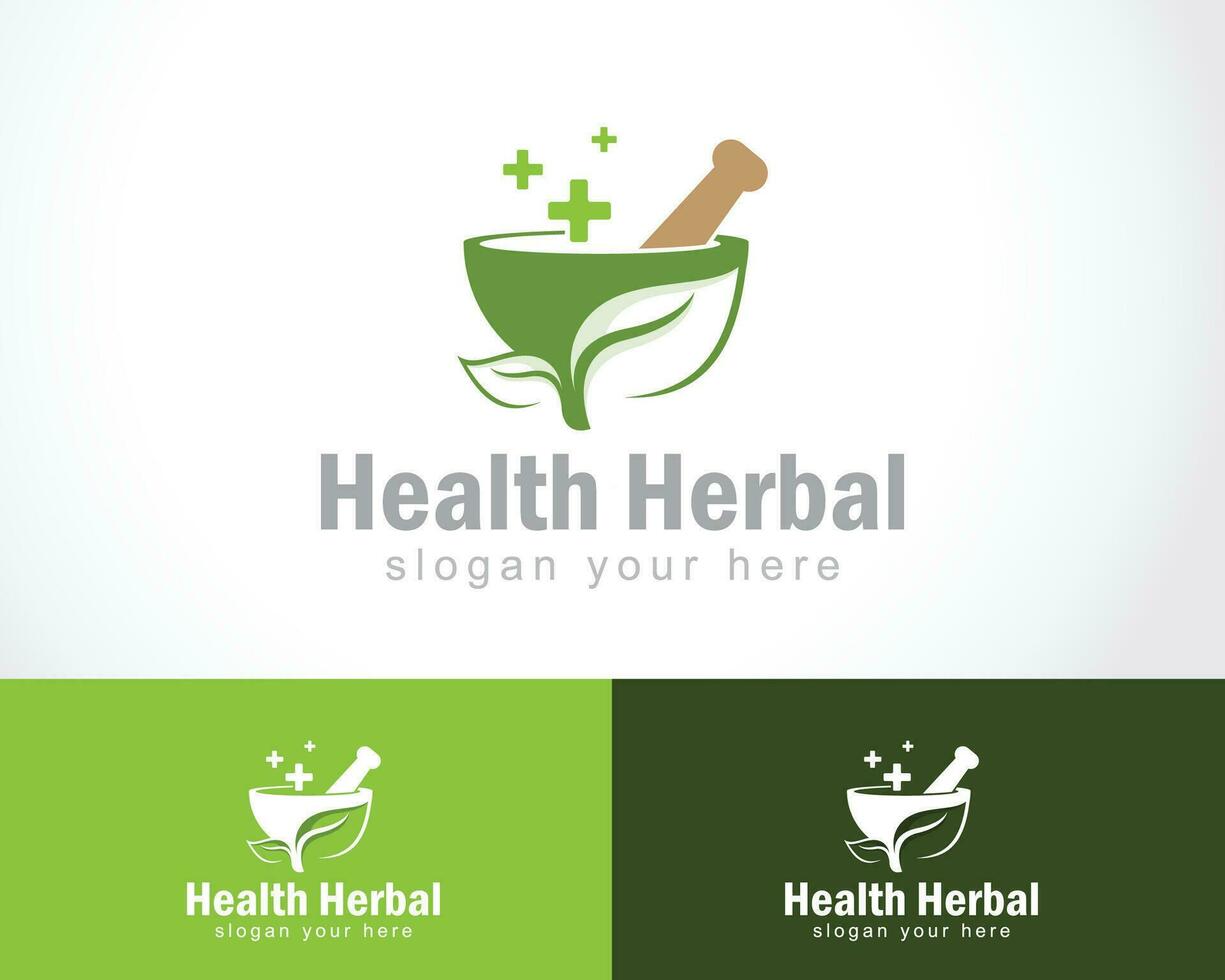 Gezondheid kruiden logo creatief natuur kruiden plus ontwerp concept kliniek schoonheid vector