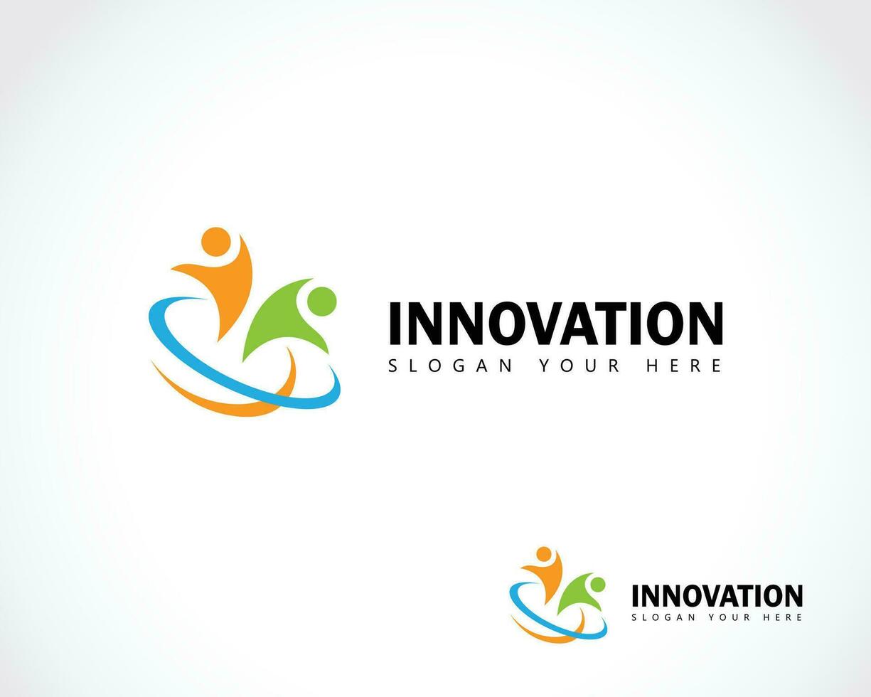 innovatie logo creatief mensen abstract succes ontwerp sjabloon vector