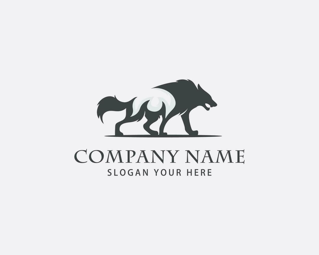 wolf logo creatief ontwerp vector dier boos sterk illustratie