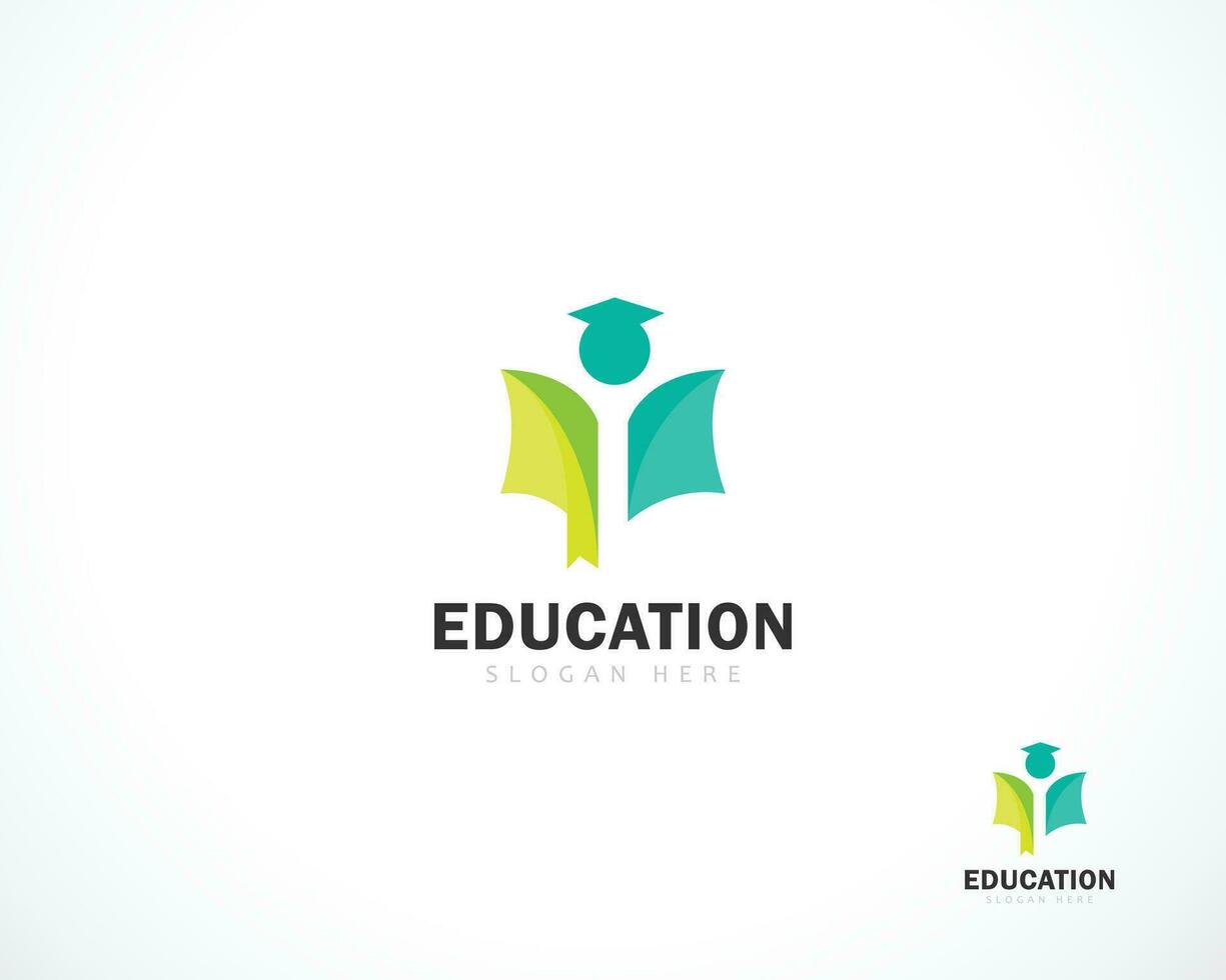 onderwijs logo creatief boek ontwerp concept succes mensen vector