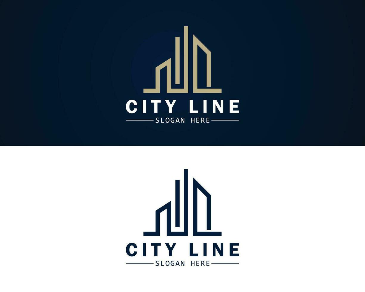 gebouw logo creatief appartement stad horizon ontwerp sjabloon vector