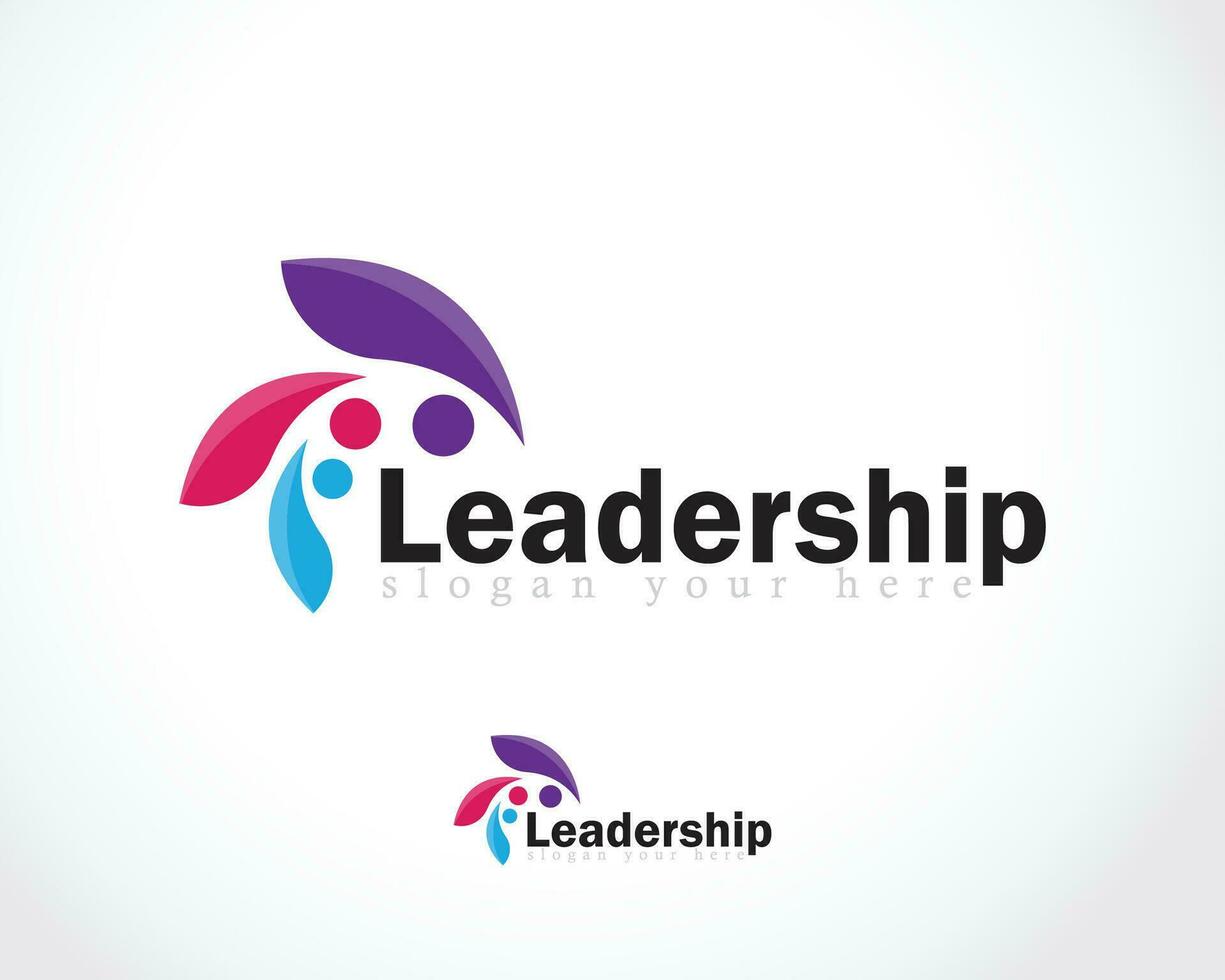 leiderschap logo creatief mensen abstract ontwerp concept bedrijf groei vector