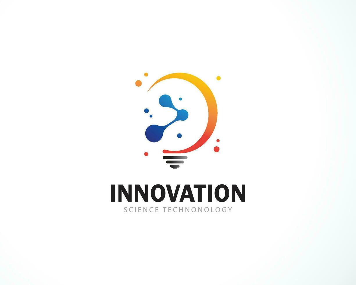 innovatie logo creatief lamp wetenschap laboratorium ontwerp concept onderwijs vector