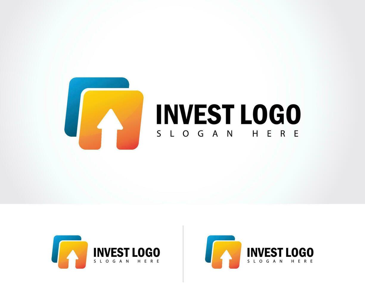 investeren logo creatief teken symbool bedrijf pijl markt ontwerp web vector