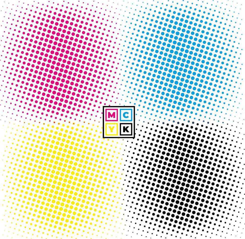 reeks van cmyk halftone dots vector illustratie voor ontwerp extra effect grunge punt effect