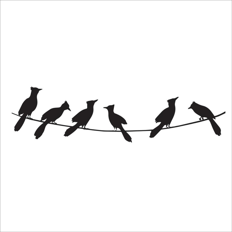 vogel silhouet geïsoleerd Aan wit. decoratief vogel zittend Aan takje van boom. vector