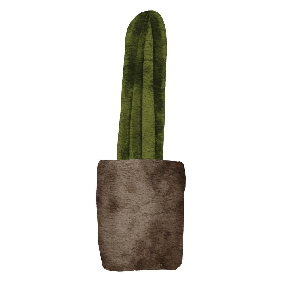 aquarel cactus op pot kamerplant illustratie vector