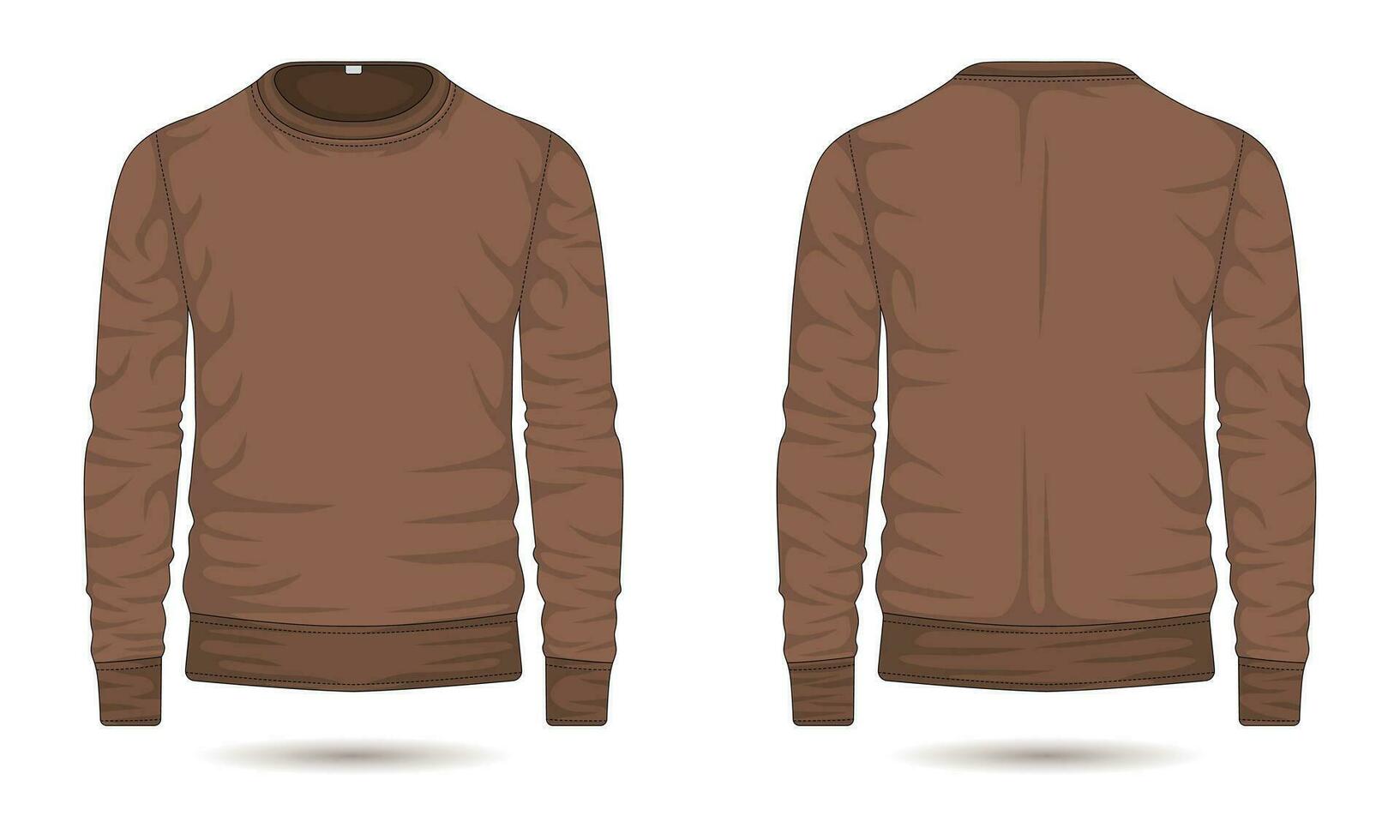 gewoontjes sweater mockup voorkant en terug visie vector