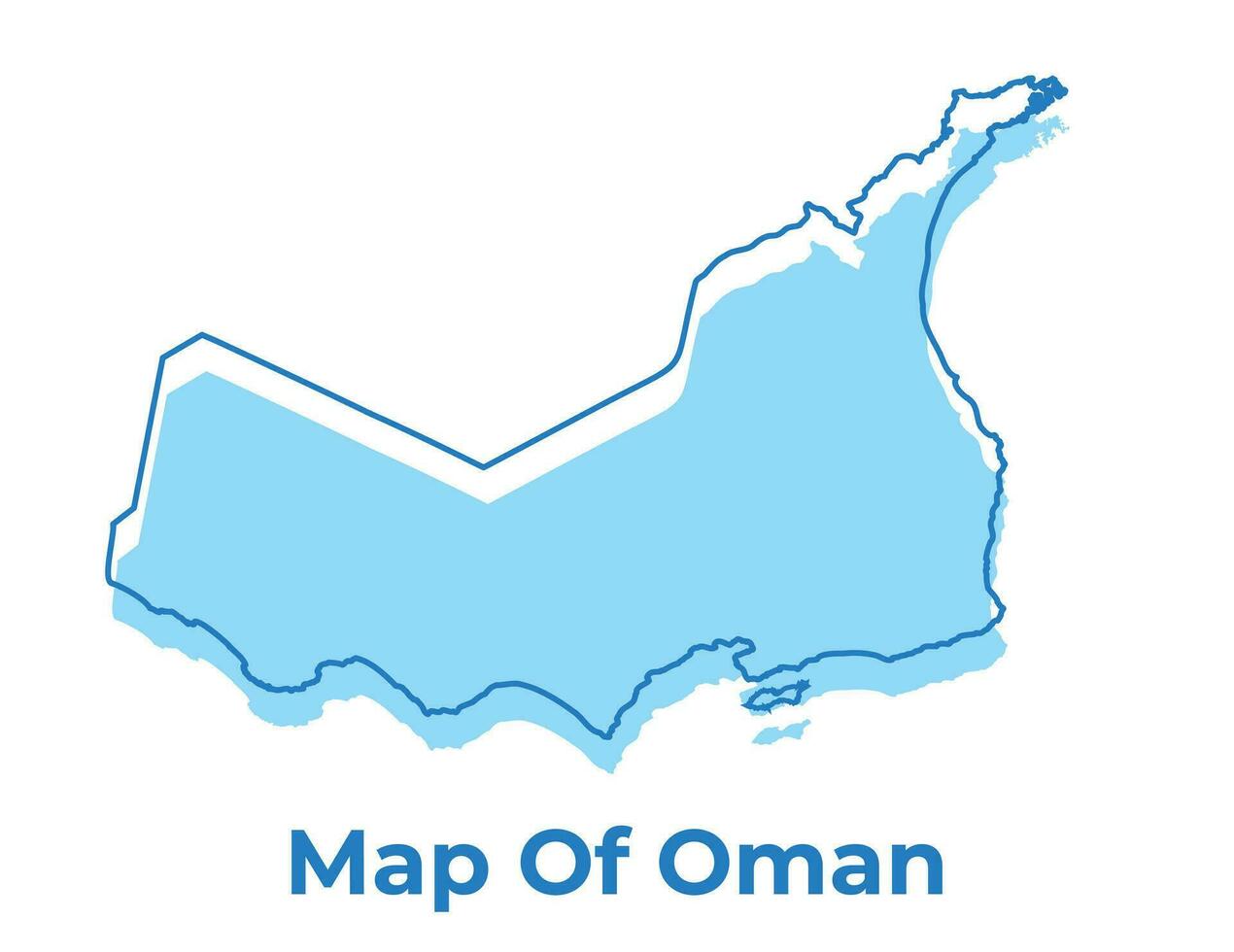 Oman gemakkelijk schets kaart vector illustratie