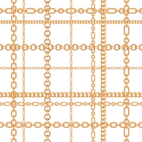 Gouden kettingen naadloze patroon. Vector illustratie