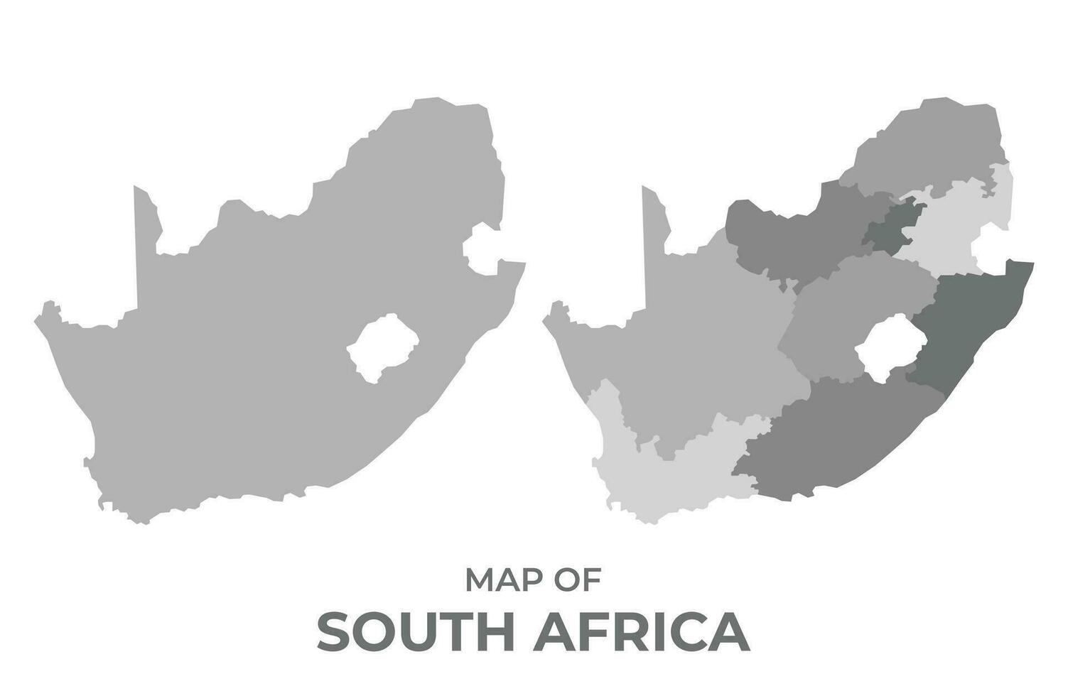 grijswaarden vector kaart van zuiden Afrika met Regio's en gemakkelijk vlak illustratie