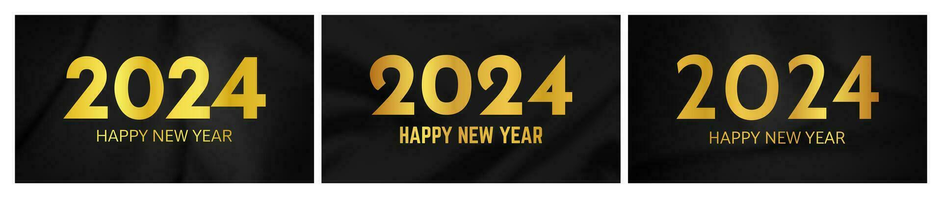 2024 gelukkig nieuw jaar Aan donker zijde achtergrond vector