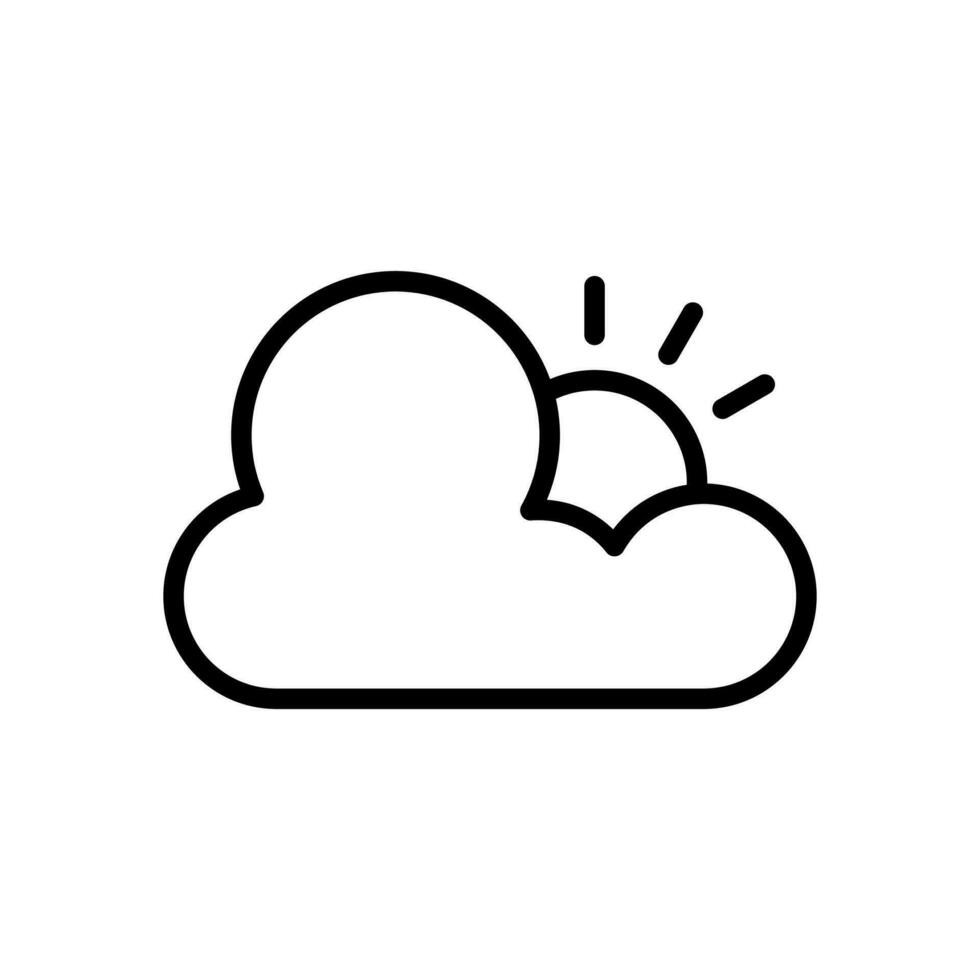 wolk met zon icoon vector ontwerp sjabloon
