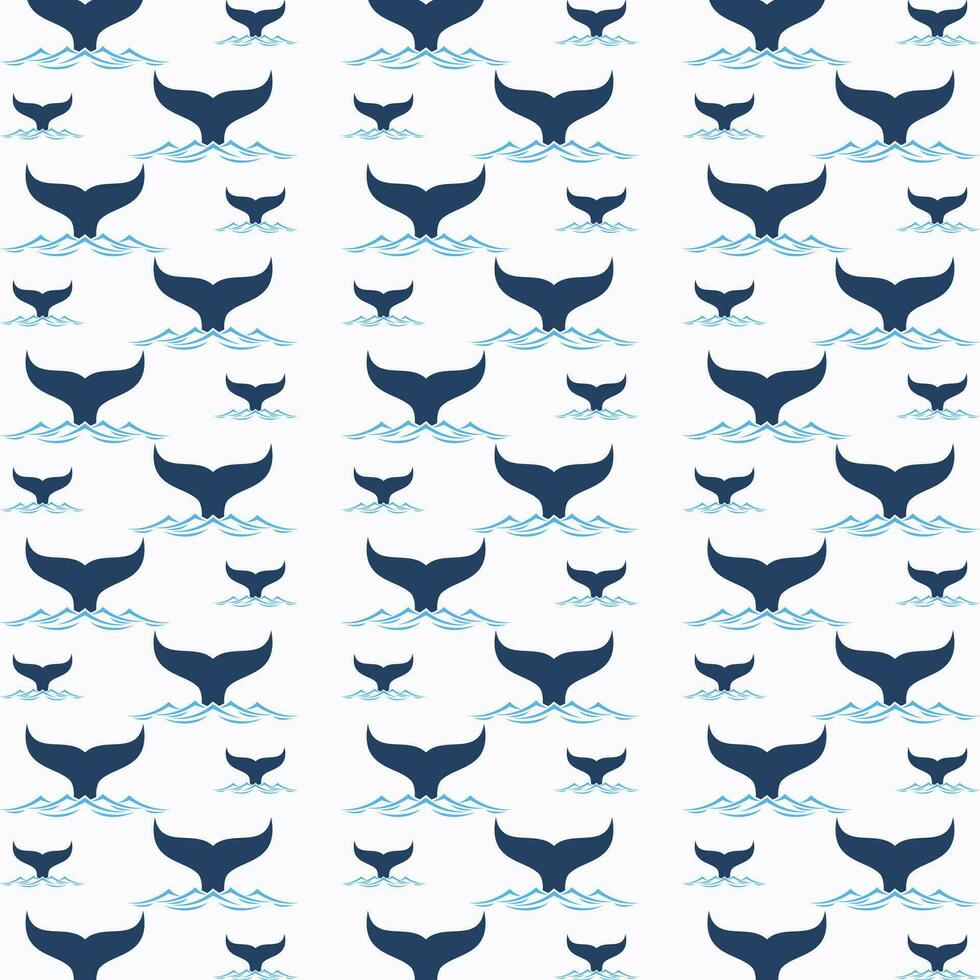 walvis staart vector naadloos herhalen patroon illustratie achtergrond