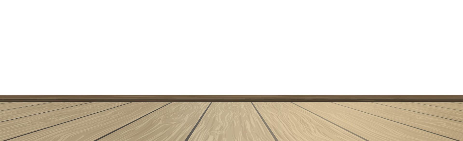 realistische lichte houten vloer en witte muur, achtergrond voor presentatie - vector