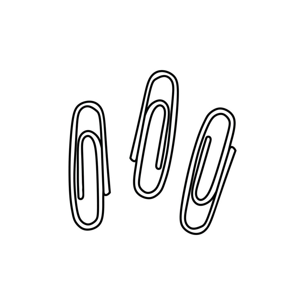 hand- getrokken kinderen tekening tekenfilm vector illustratie paperclip icoon geïsoleerd Aan wit