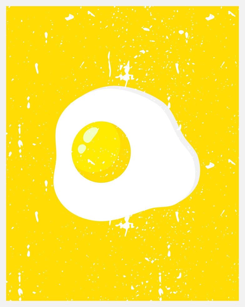 gebakken ei met gele achtergrond, ontbijt gebakken kip of kippenei - klaar voor uw tekst vector