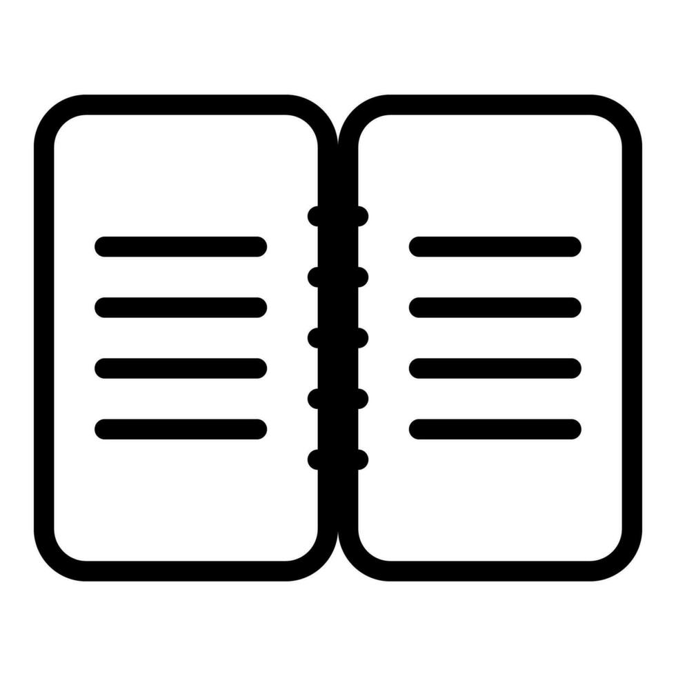Open boek icoon of logo illustratie schets zwart stijl vector