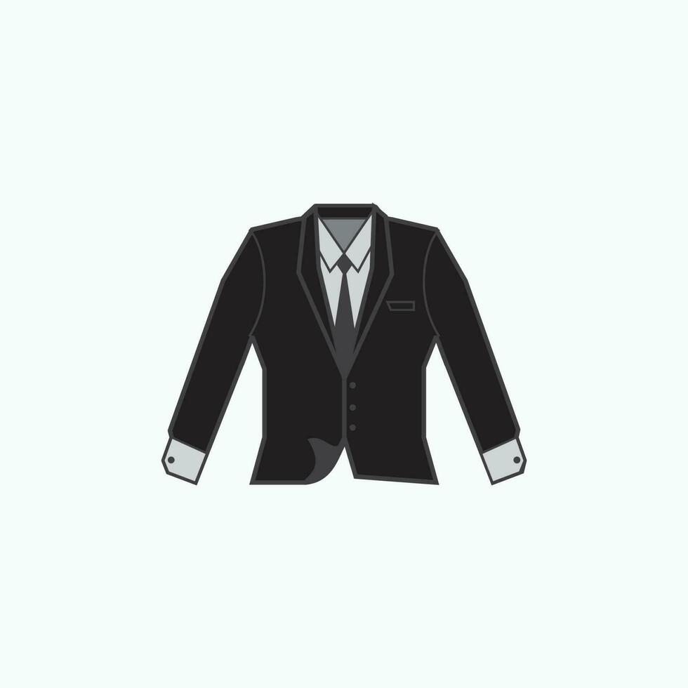 vector illustratie - elegant professioneel zwart smoking met stropdas kleding voor bedrijf - vlak silhouet stijl