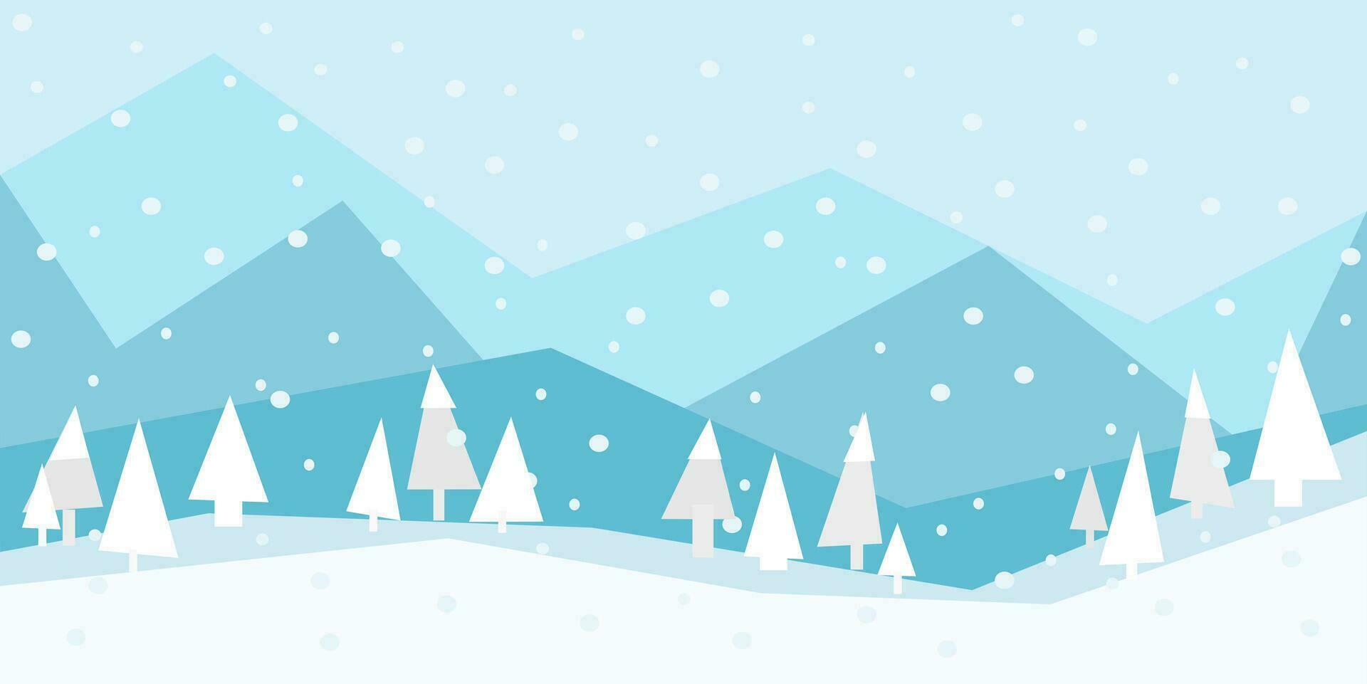 wit en blauw winter landschap, besneeuwd bergen, en Woud, sneeuwval, alpen, koel vector