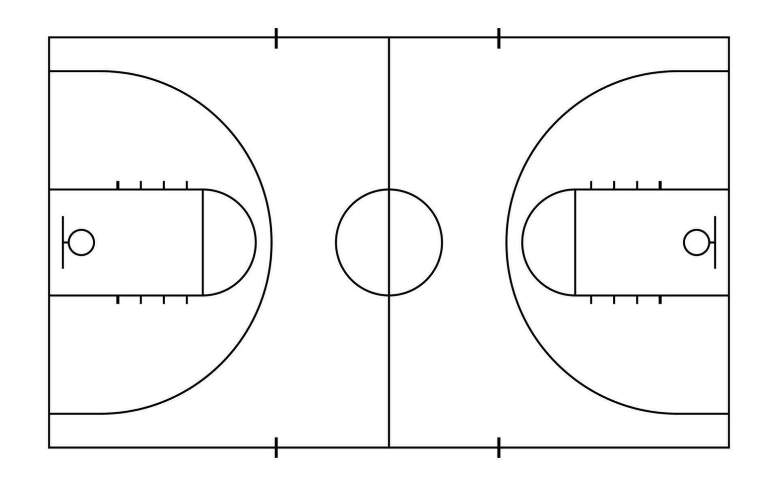 basketbal rechtbank. sport achtergrond. lijn kunst stijl vector