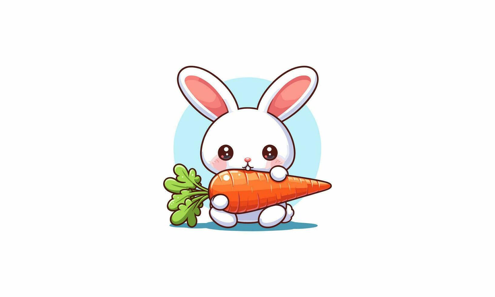 konijn eten wortel vector illustratie mascotte ontwerp