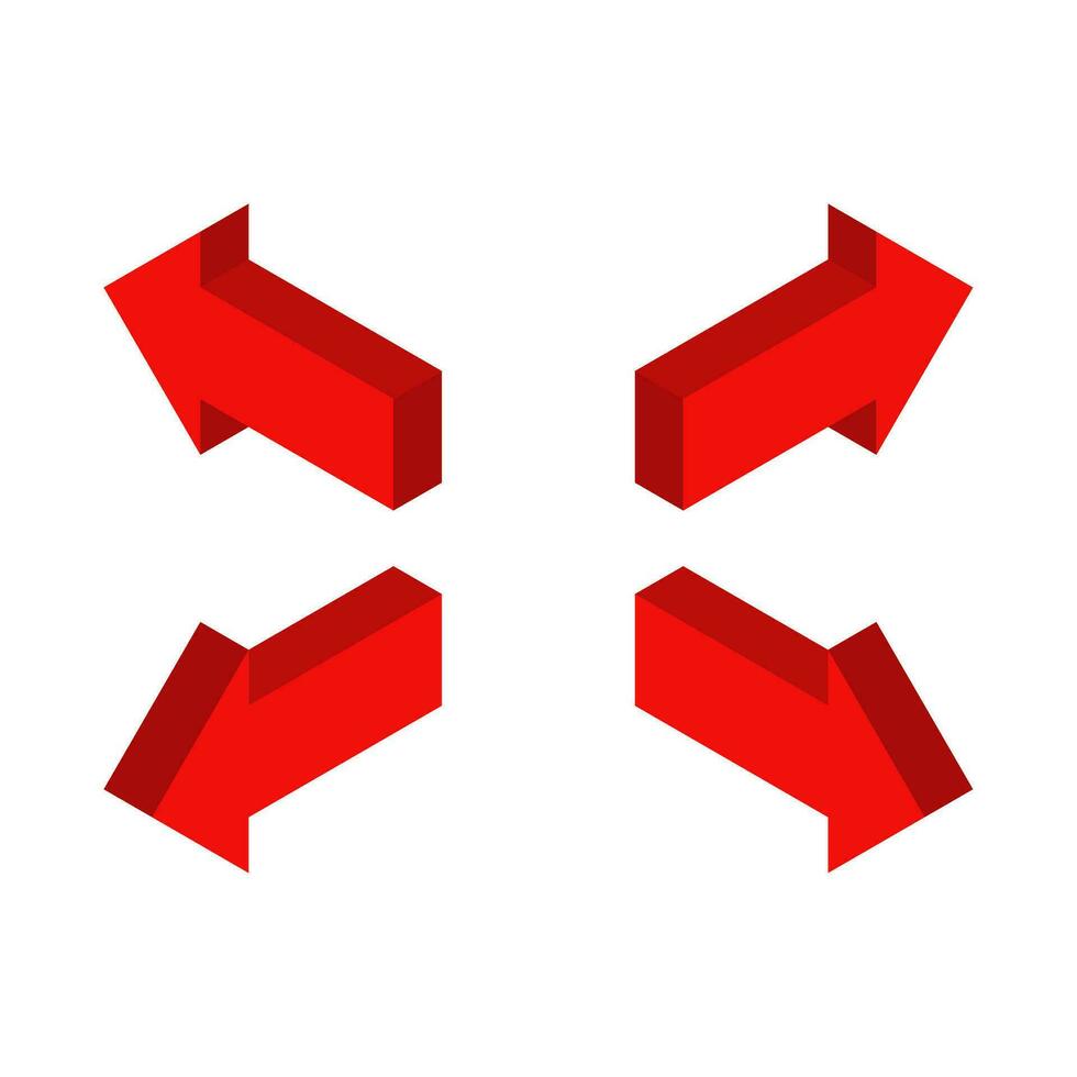 vier pijl icoon isometrische ontwerp vector