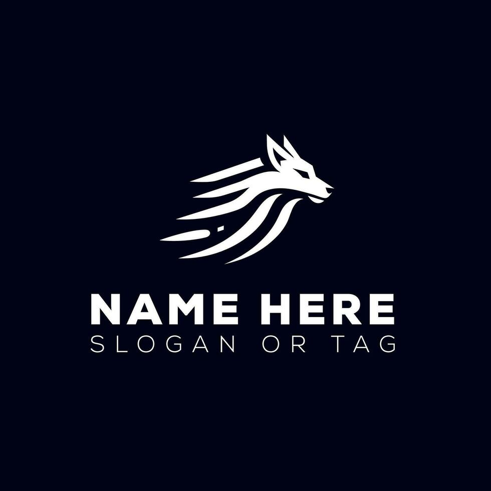 rennen wolf logo sjabloon geïsoleerd vector