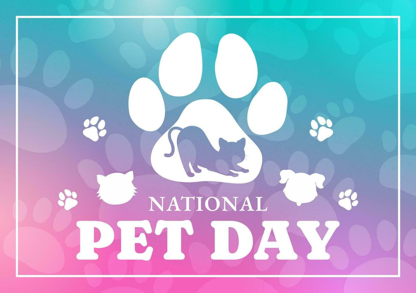 nationaal huisdier dag vector illustratie Aan april 11 met schattig huisdieren van katten en honden voor vieren uw dier metgezel in vlak tekenfilm achtergrond