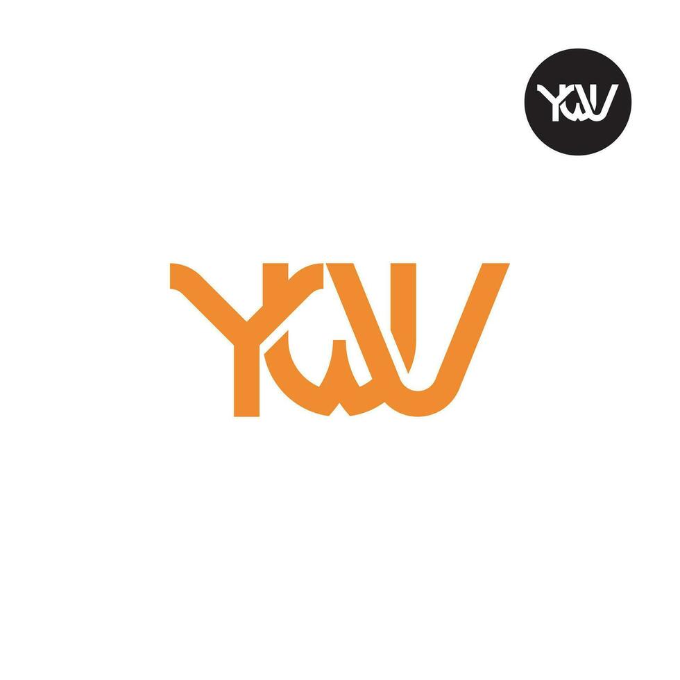 brief ywv monogram logo ontwerp vector