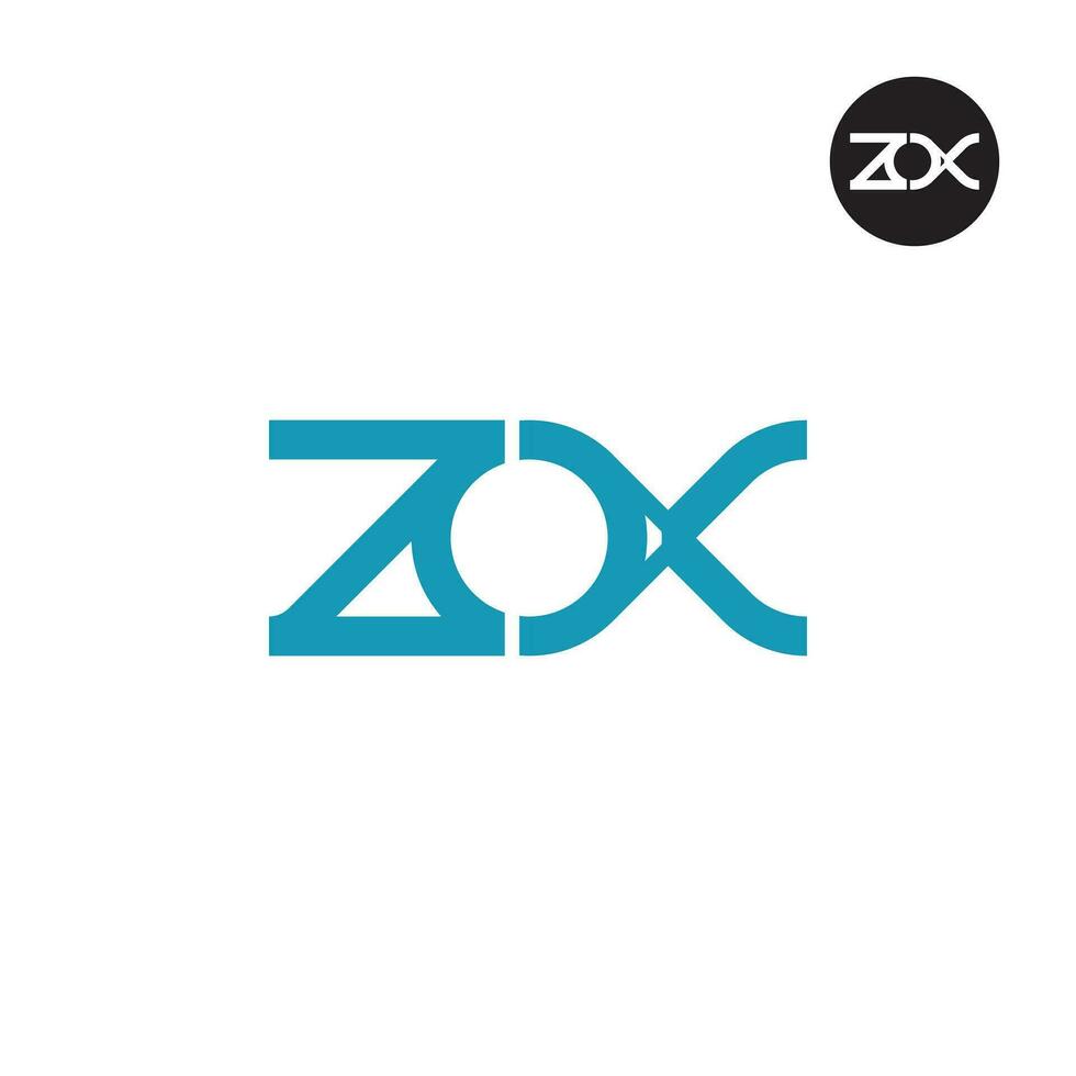 brief zox monogram logo ontwerp vector