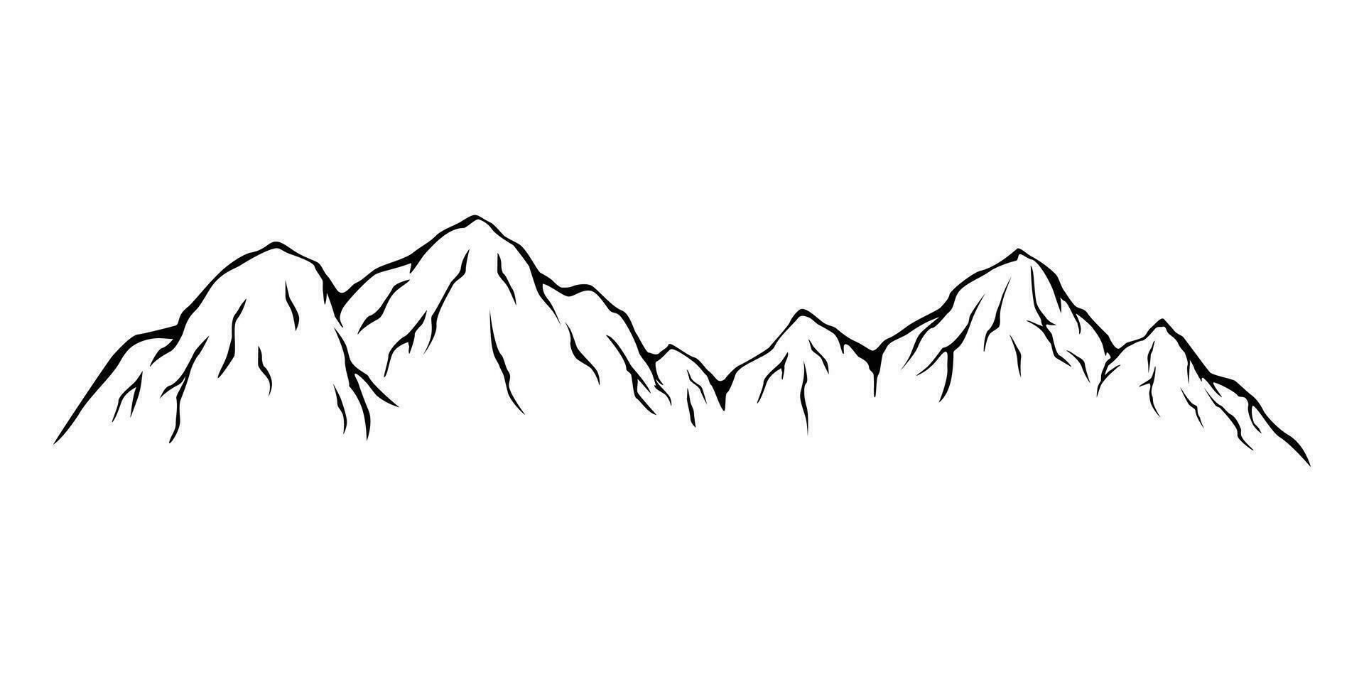 bergen silhouet ontwerp. avontuur logo, teken en symbool. vector
