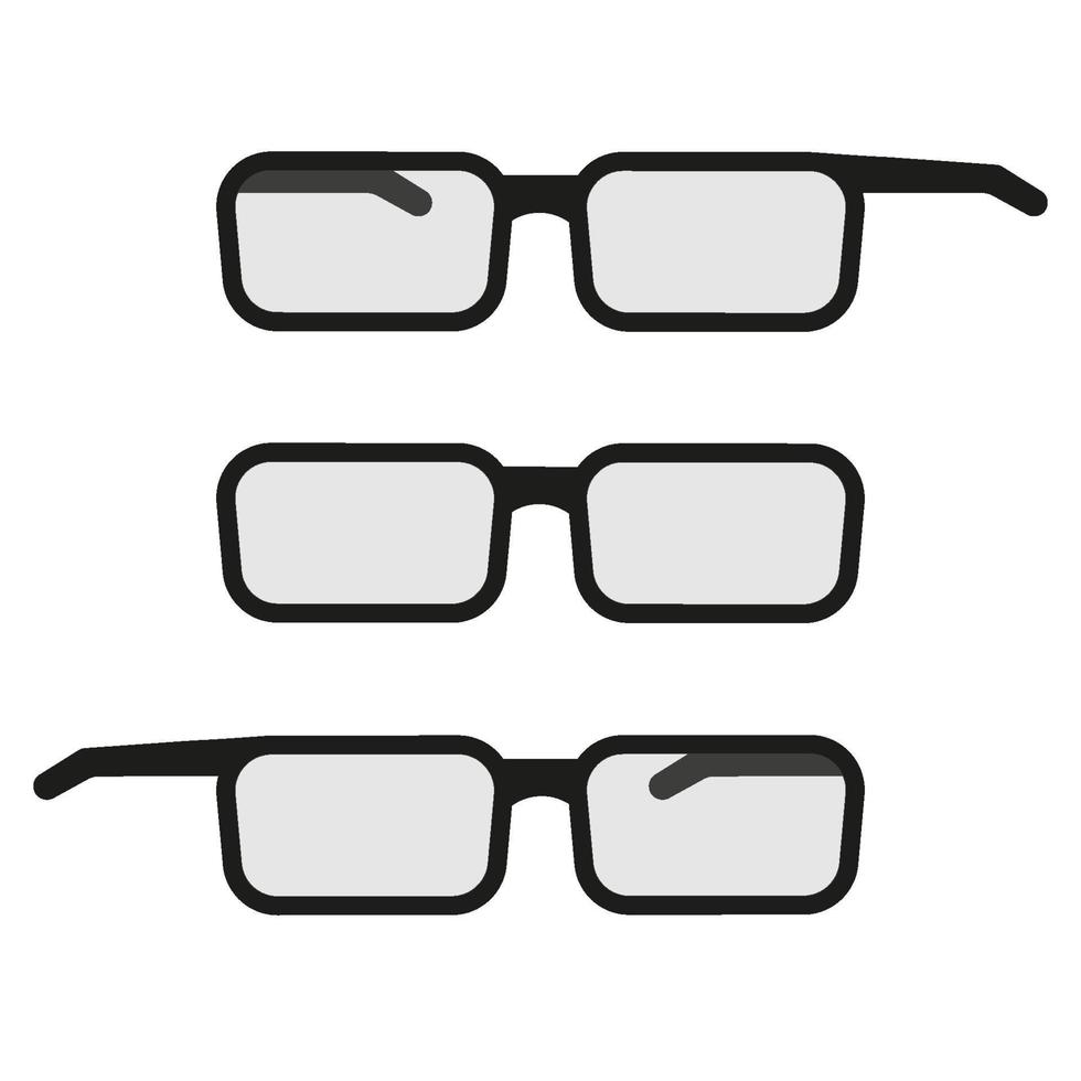 bril onder verschillende hoeken. vector illustratie